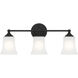 Bronson 3 Light 23 inch Matte Black Vanity Light Wall Light